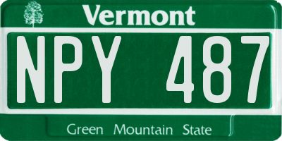 VT license plate NPY487
