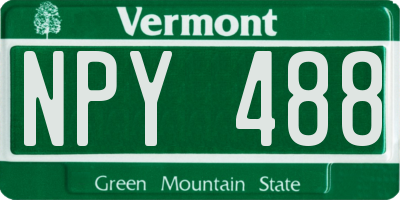 VT license plate NPY488