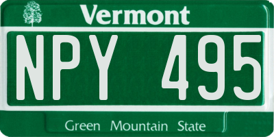 VT license plate NPY495