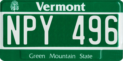 VT license plate NPY496