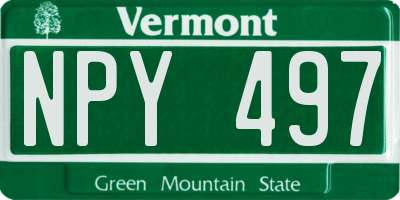 VT license plate NPY497