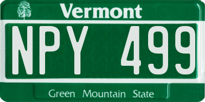 VT license plate NPY499