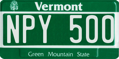 VT license plate NPY500
