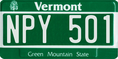 VT license plate NPY501