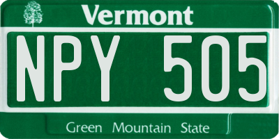 VT license plate NPY505