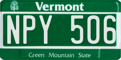 VT license plate NPY506