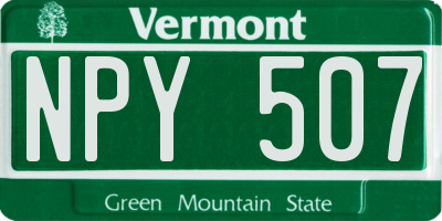 VT license plate NPY507
