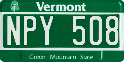 VT license plate NPY508