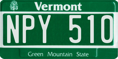 VT license plate NPY510