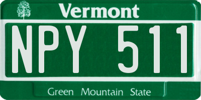 VT license plate NPY511