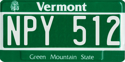 VT license plate NPY512
