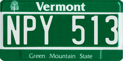 VT license plate NPY513