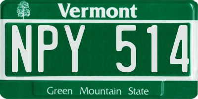 VT license plate NPY514