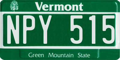 VT license plate NPY515