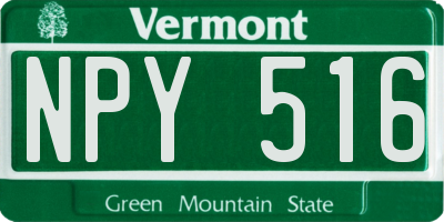 VT license plate NPY516