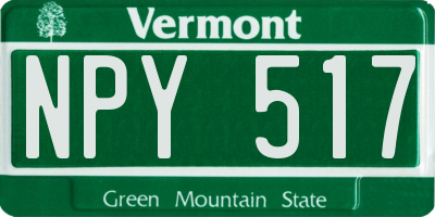 VT license plate NPY517
