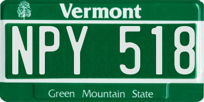 VT license plate NPY518