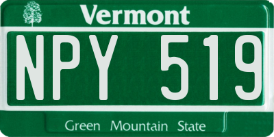 VT license plate NPY519