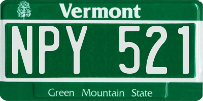 VT license plate NPY521