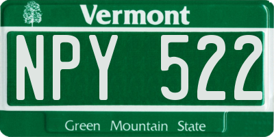VT license plate NPY522