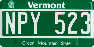 VT license plate NPY523