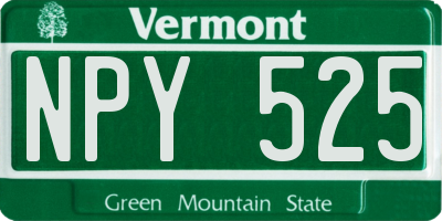 VT license plate NPY525