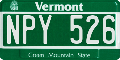 VT license plate NPY526