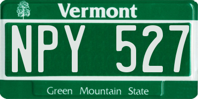 VT license plate NPY527