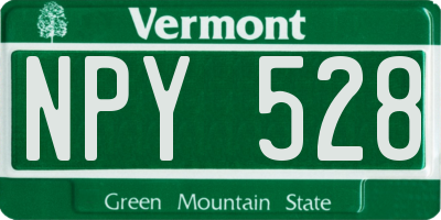 VT license plate NPY528