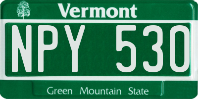 VT license plate NPY530