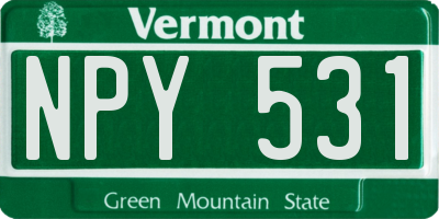 VT license plate NPY531