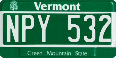VT license plate NPY532