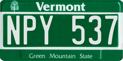 VT license plate NPY537