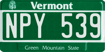 VT license plate NPY539
