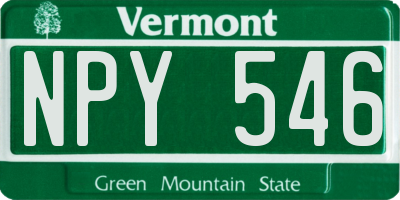 VT license plate NPY546