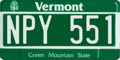VT license plate NPY551
