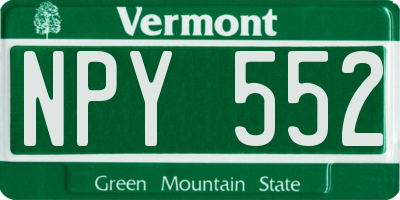 VT license plate NPY552