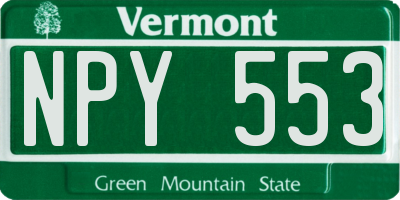 VT license plate NPY553