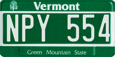 VT license plate NPY554