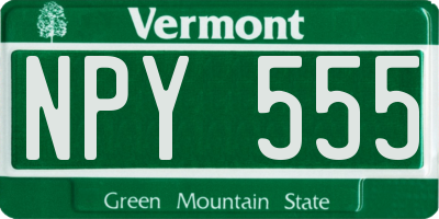 VT license plate NPY555