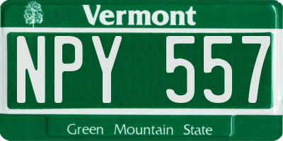 VT license plate NPY557