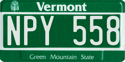 VT license plate NPY558