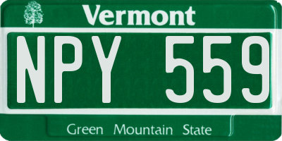 VT license plate NPY559
