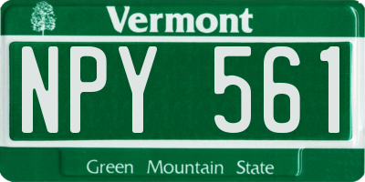 VT license plate NPY561
