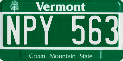 VT license plate NPY563