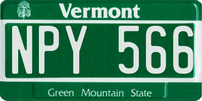 VT license plate NPY566