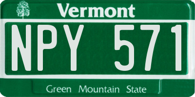 VT license plate NPY571