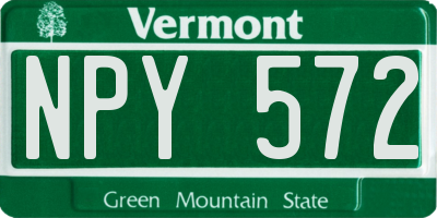 VT license plate NPY572