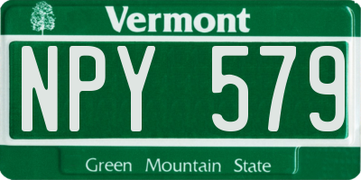 VT license plate NPY579