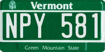 VT license plate NPY581